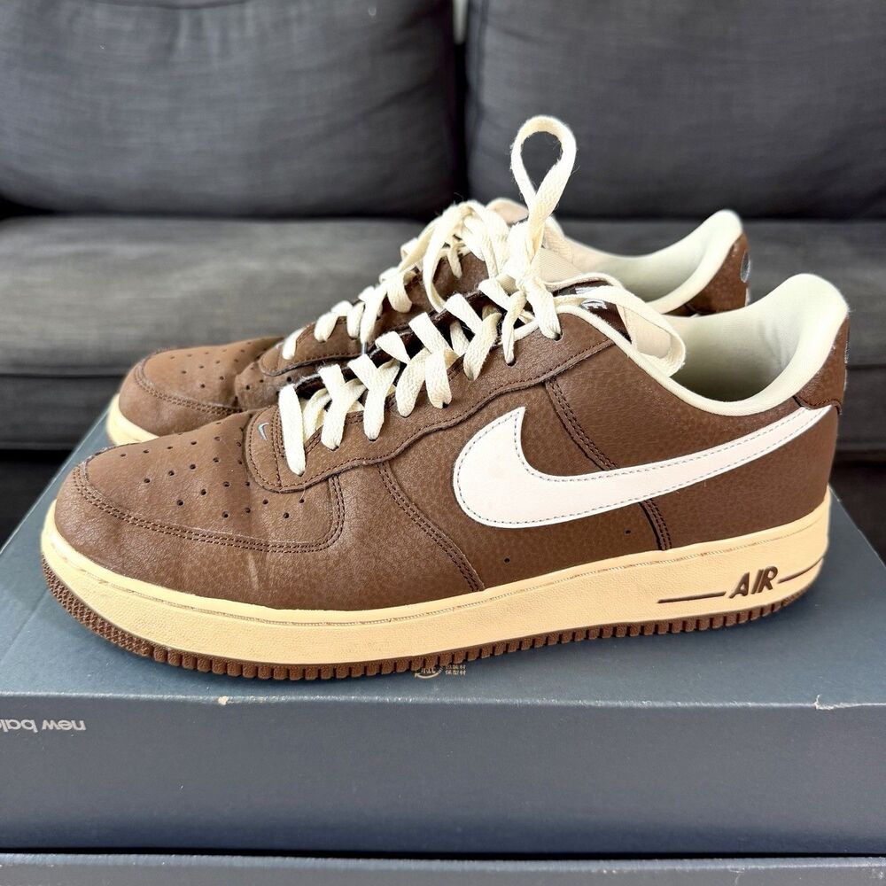 Nike Air Force 1 '07 Cacao Wow Brown Leather Sneakers FZ3592-259 Men's Size 11